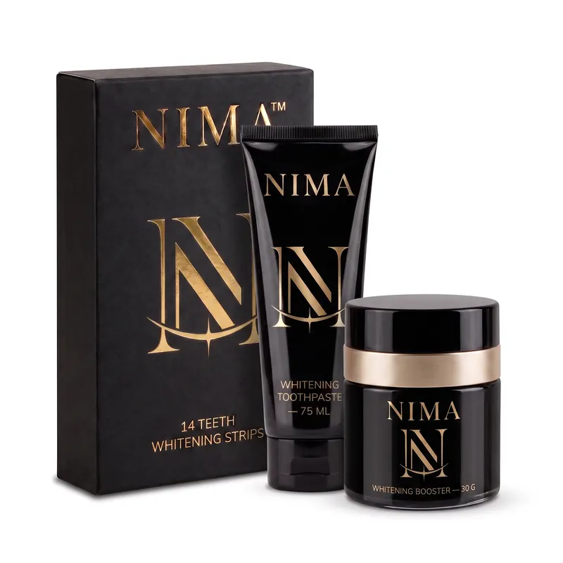 The NIMA Starter Kit — black-gloss box with gold NIMA branding