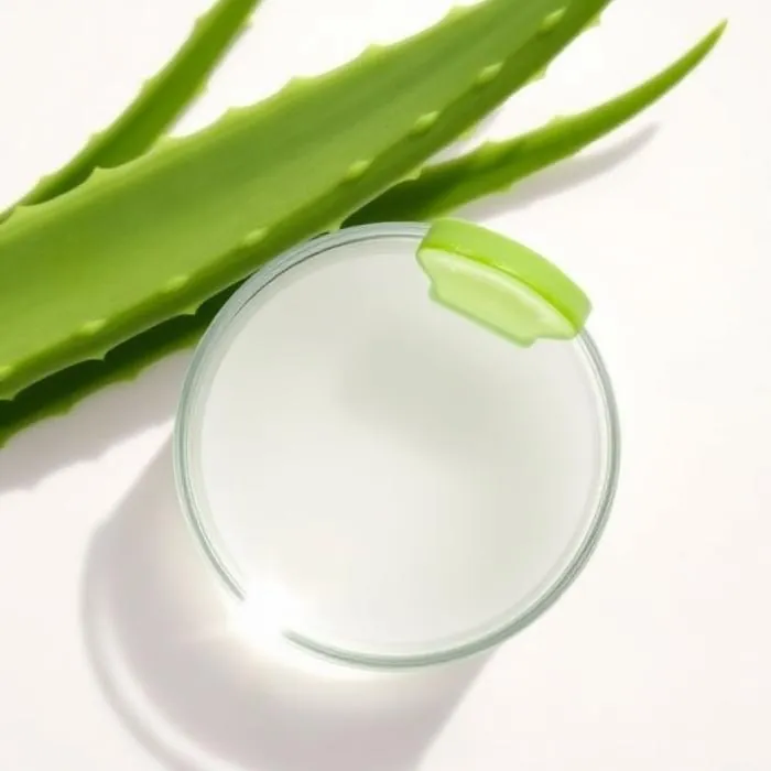 Aloe vera in a glass dish